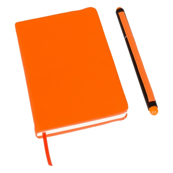Notatnik ok. A6 z długopisem z zatyczką, touch pen