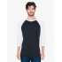 UNISEX POLY-COTTON 3/4 SLEEVE RAGLAN T-SHIRT