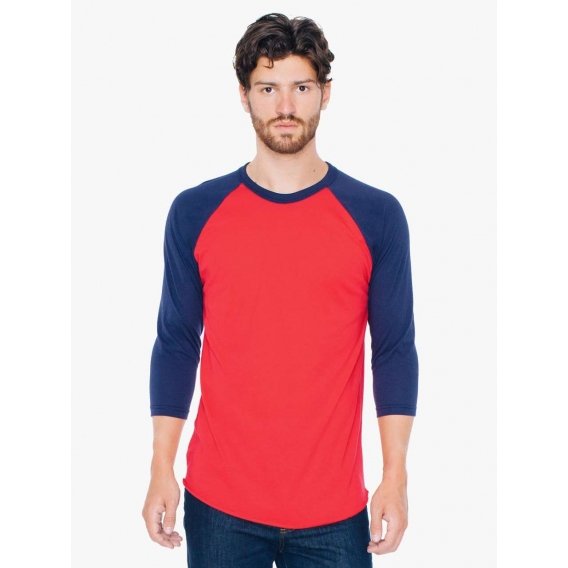 UNISEX POLY-COTTON 3/4 SLEEVE RAGLAN T-SHIRT