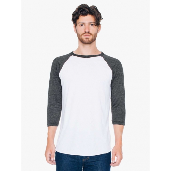UNISEX POLY-COTTON 3/4 SLEEVE RAGLAN T-SHIRT