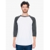 UNISEX POLY-COTTON 3/4 SLEEVE RAGLAN T-SHIRT