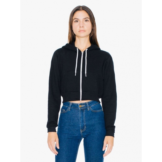 WOMEN'S FLEX FLEECE CROPPED ZIP HOODED SWEATSHIRT