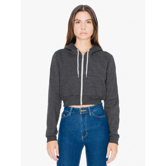 WOMEN'S FLEX FLEECE CROPPED ZIP HOODED SWEATSHIRT