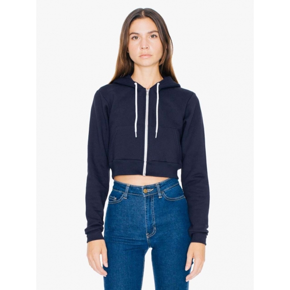 WOMEN'S FLEX FLEECE CROPPED ZIP HOODED SWEATSHIRT