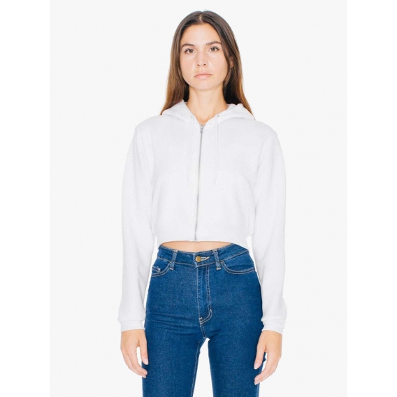 WOMEN'S FLEX FLEECE CROPPED ZIP HOODED SWEATSHIRT