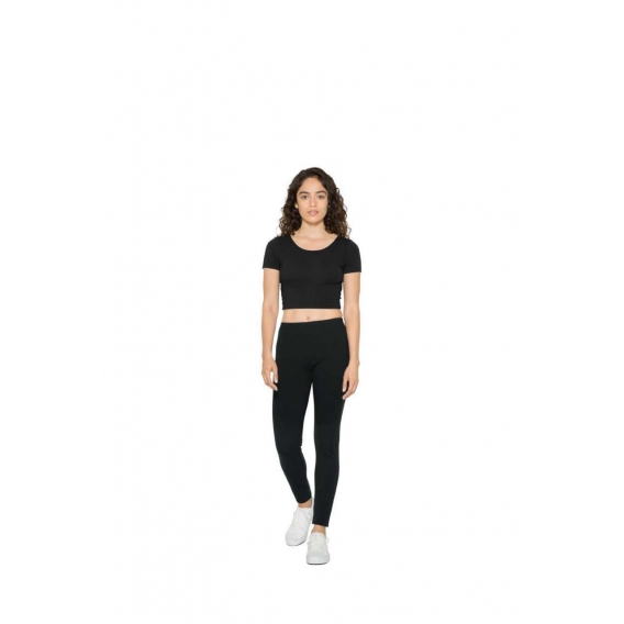 WOMEN'S COTTON SPANDEX SHORT SLEEVE CROP TOP