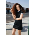 WOMEN'S POLY-COTTON RINGER T-SHIRT DRESS