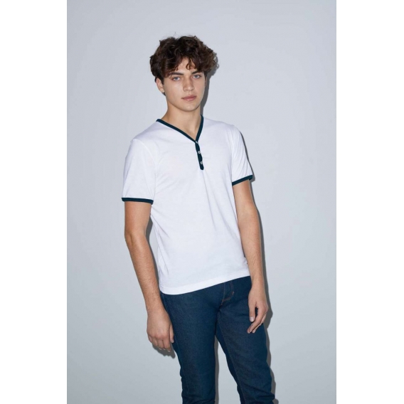 UNISEX POLY-COTTON Y-NECK RINGER TEE