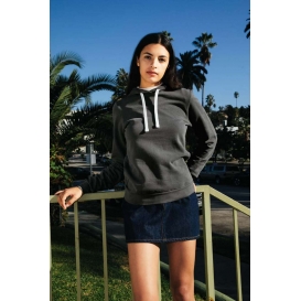 WOMEN'S FRENCH TERRY GARMENT DYED MID-LENGTH HOODIE