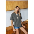 UNISEX FRENCH TERRY GARMENT DYED KANGAROO POCKET S/S HOODIE