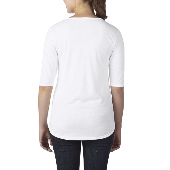 WOMEN’S TRI-BLEND DEEP SCOOP 1/2 SLEEVE TEE