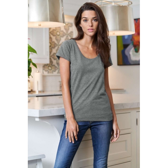 SOFTSTYLE® LADIES' DEEP SCOOP T-SHIRT