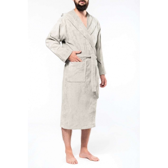 VELOUR HOODED BATHROBE
