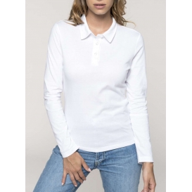 LADIES' LONG-SLEEVED JERSEY POLO SHIRT