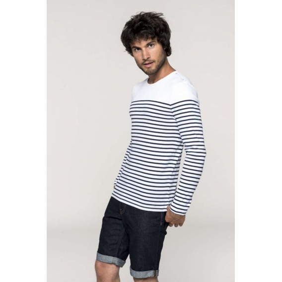 MEN’S LONG-SLEEVED BRETON STRIPE TOP