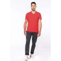 MEN'S PIQUÉ KNIT V-NECK T-SHIRT