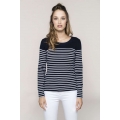 LADIES’ LONG-SLEEVED BRETON STRIPE TOP