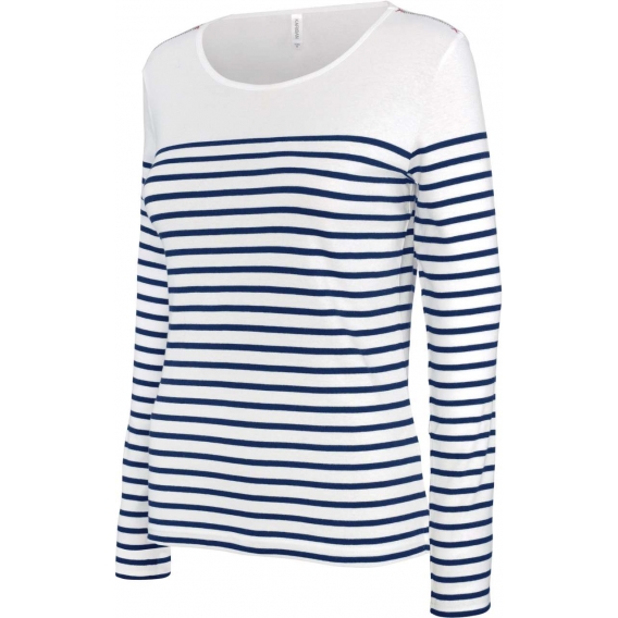 LADIES’ LONG-SLEEVED BRETON STRIPE TOP