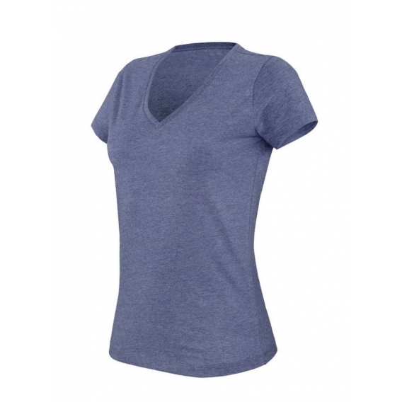 LADIES' V-NECK SHORT SLEEVE MELANGE T-SHIRT
