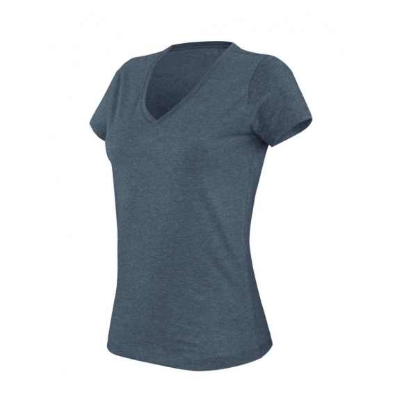 LADIES' V-NECK SHORT SLEEVE MELANGE T-SHIRT