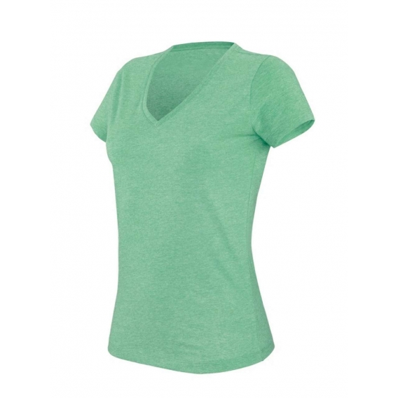 LADIES' V-NECK SHORT SLEEVE MELANGE T-SHIRT