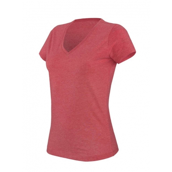 LADIES' V-NECK SHORT SLEEVE MELANGE T-SHIRT