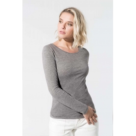 LADIES’ ORGANIC COTTON CREW NECK LONG-SLEEVED T-SHIRT