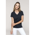 LADIES' PIQUÉ KNIT V-NECK T-SHIRT