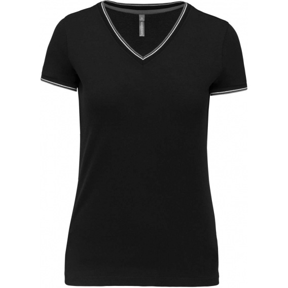LADIES' PIQUÉ KNIT V-NECK T-SHIRT