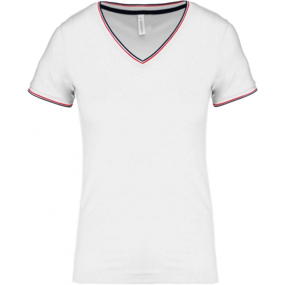 LADIES' PIQUÉ KNIT V-NECK T-SHIRT