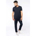MEN'S SHORT-SLEEVED ORGANIC T-SHIRT WITH RAW EDGE NECKLINE