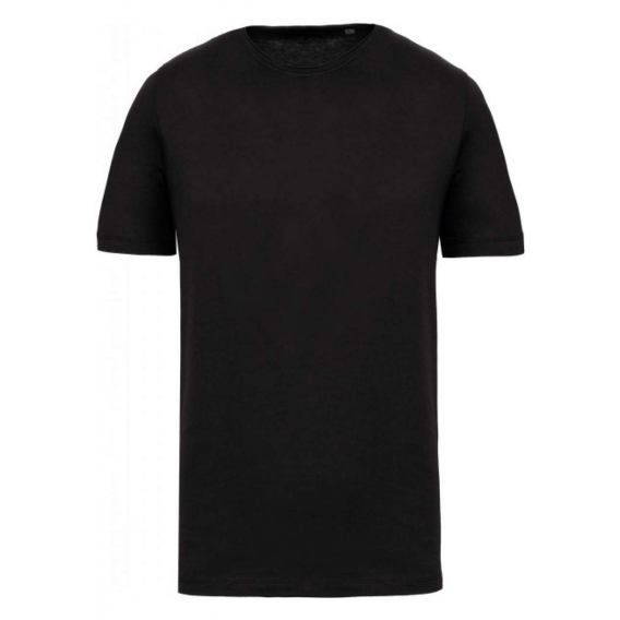 MEN'S SHORT-SLEEVED ORGANIC T-SHIRT WITH RAW EDGE NECKLINE