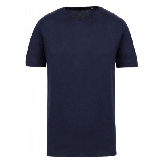 MEN'S SHORT-SLEEVED ORGANIC T-SHIRT WITH RAW EDGE NECKLINE