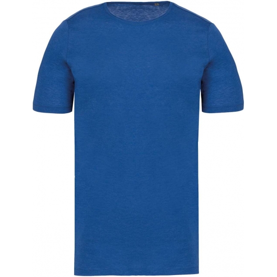 MEN'S SHORT-SLEEVED ORGANIC T-SHIRT WITH RAW EDGE NECKLINE