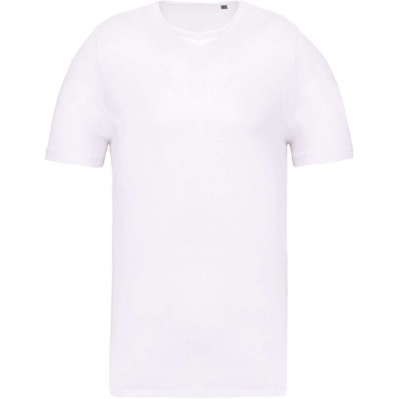 MEN'S SHORT-SLEEVED ORGANIC T-SHIRT WITH RAW EDGE NECKLINE