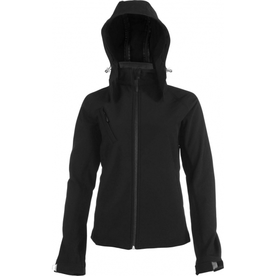 LADIES' DETACHABLE HOODED SOFTSHELL JACKET