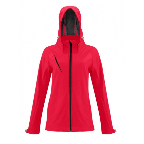 LADIES' DETACHABLE HOODED SOFTSHELL JACKET