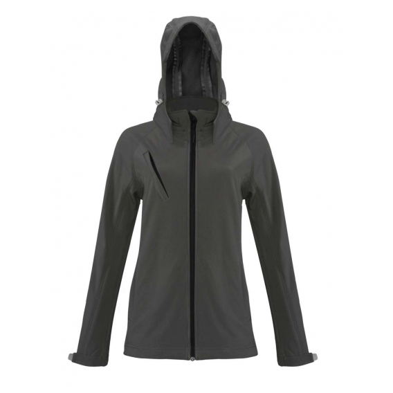 LADIES' DETACHABLE HOODED SOFTSHELL JACKET