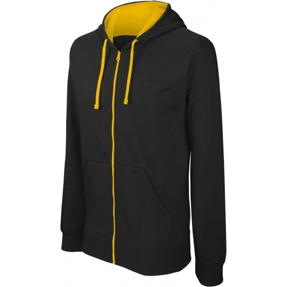 MEN'S CONTRAST HOODED FULL ZIP SWEATSHIRT