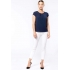 LADIES' SHORT-SLEEVED CREPE BLOUSE