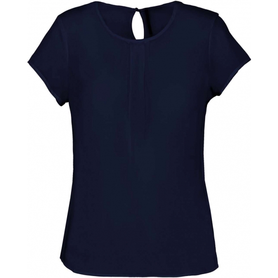 LADIES' SHORT-SLEEVED CREPE BLOUSE
