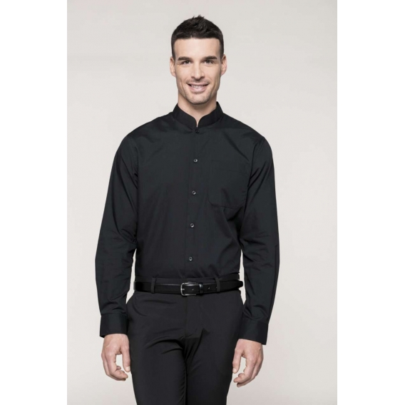 MEN'S LONG-SLEEVED MANDARIN COLLAR SHIRT