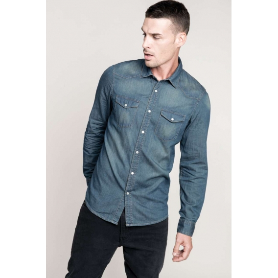 MEN'S LONG-SLEEVED DENIM SHIRT