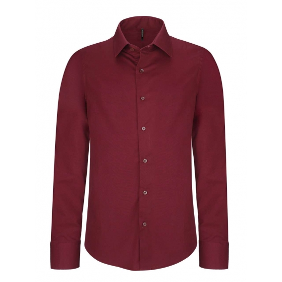 LONG-SLEEVED COTTON/ELASTANE SHIRT