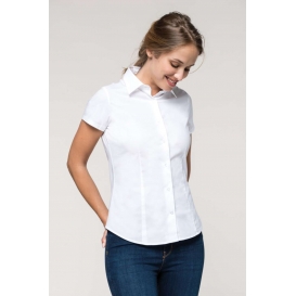 LADIES' SHORT-SLEEVED COTTON/ELASTANE SHIRT