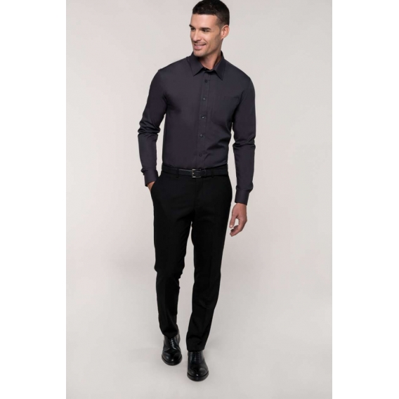 MEN'S LONG-SLEEVED COTTON POPLIN SHIRT