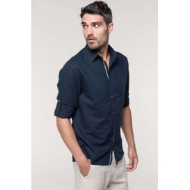 MEN'S LONG SLEEVE LINEN AND COTTON SHIRT