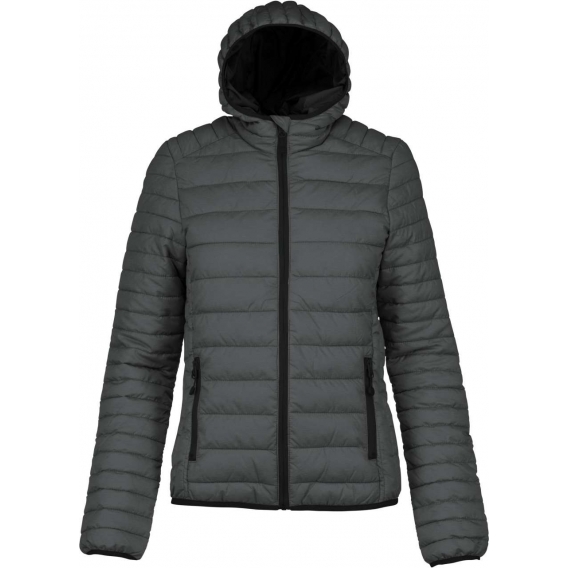 LADIES' LIGHTWEIGHT HOODED PADDED JACKET