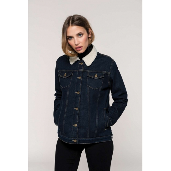 LADIES' SHERPA-LINED DENIM JACKET