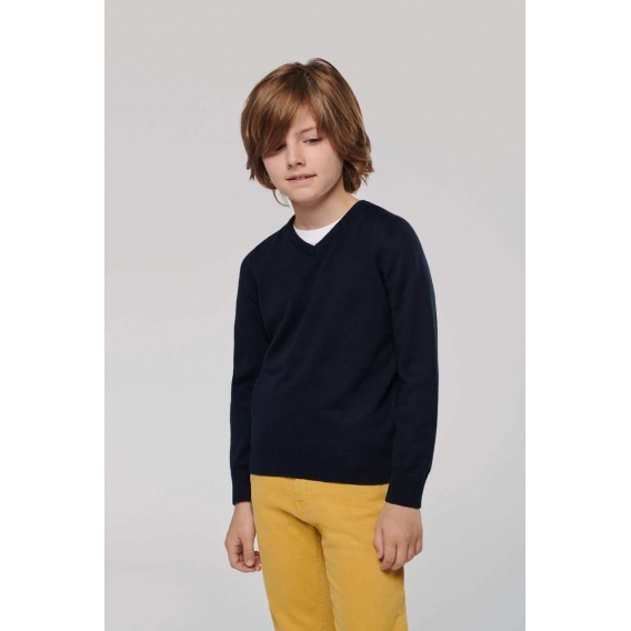 KIDS' V-NECK JUMPER